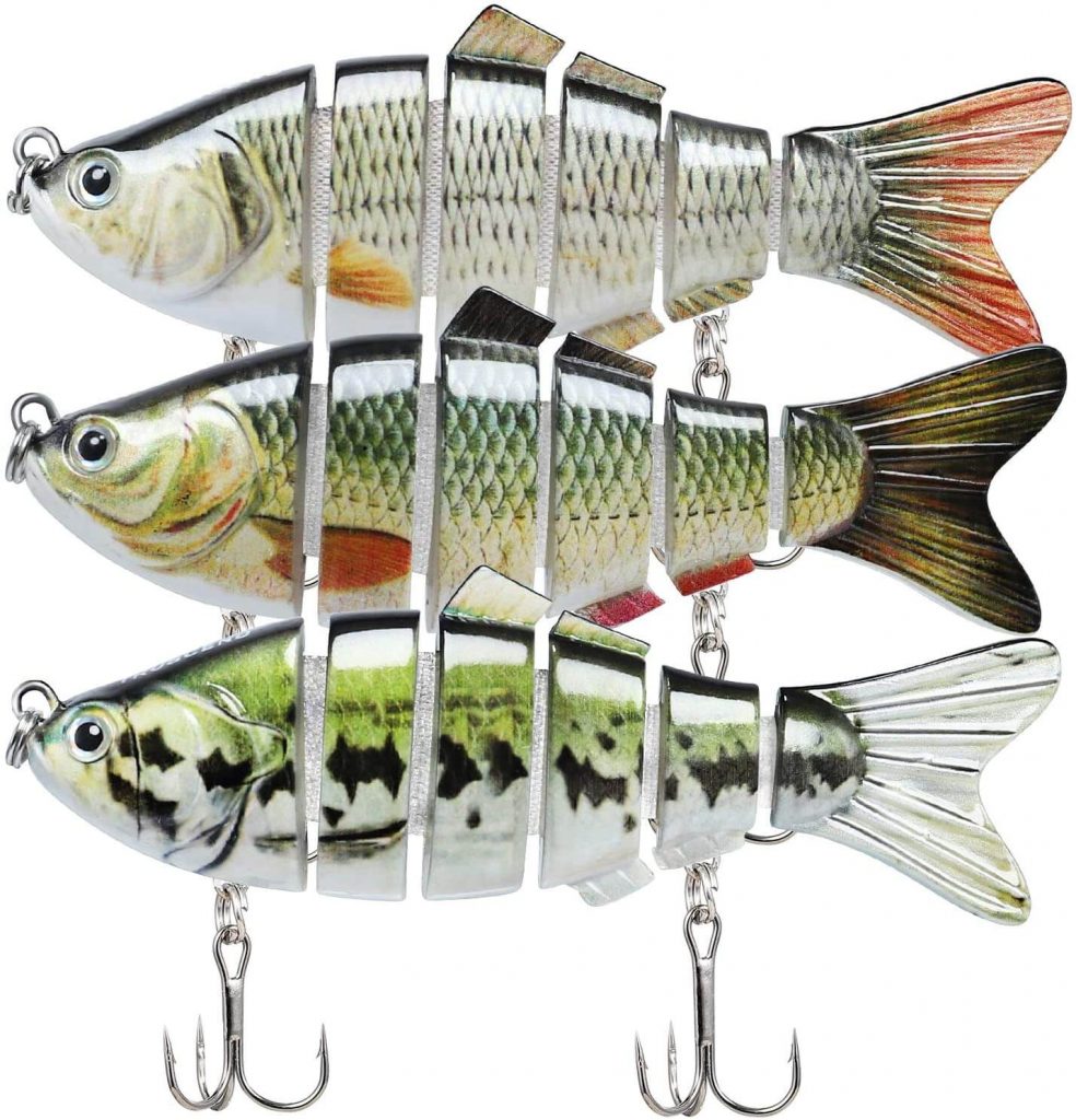 TRUSCEND Fishing Lures for Bass 4" Multi Jointed Swimbaits