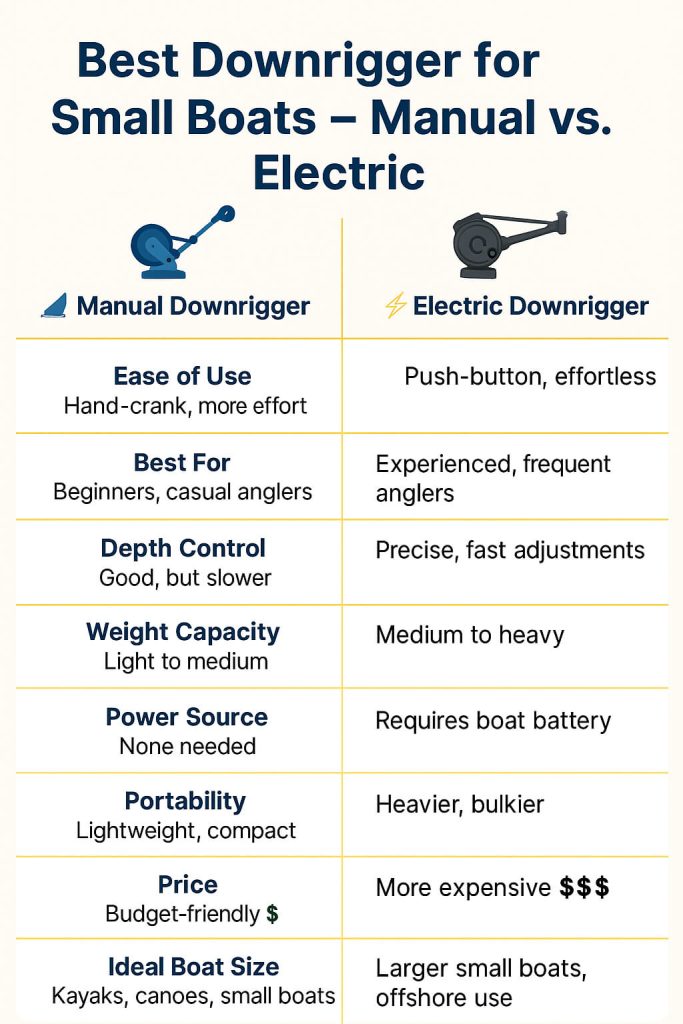 Best Downrigger for Small Boats – Manual vs. Electric